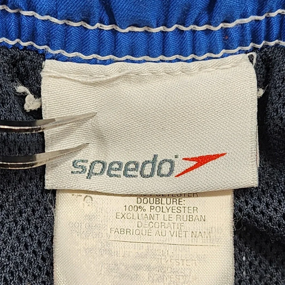Speedo Board Shorts Mens XL Blue Side Stripe Illusion Floral Lined Beach Swim